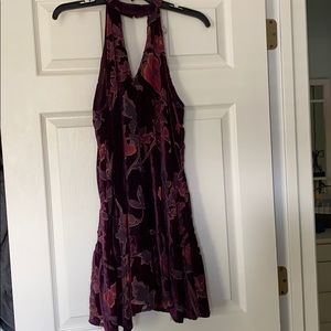 Dark purple/ maroon velvet cut out dress